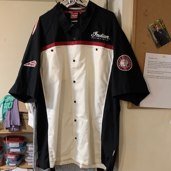 Black and White Men's Indian Motorcycles shirt - Picture 10 of 12